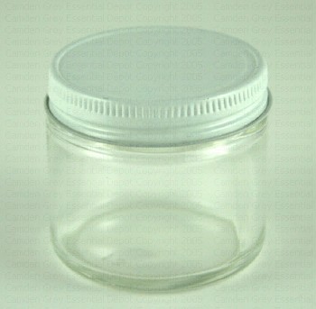 Wide-Mouth Glass Jars - 2 oz, Metal Cap